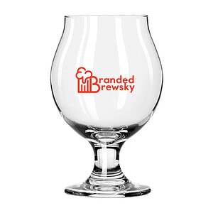 The 13 oz Belgian Beer Glass features a unique tulip design that shows off any beer’s natural aroma and encourages a thick head of foam at the top.