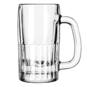 Ten ounce paneled beer mug for service draft beers