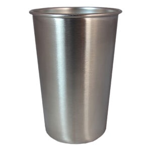 16 oz stainless steel cup shaped like a traditional pint glass