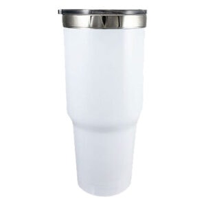 32 ounce white stainless steel travel tumbler